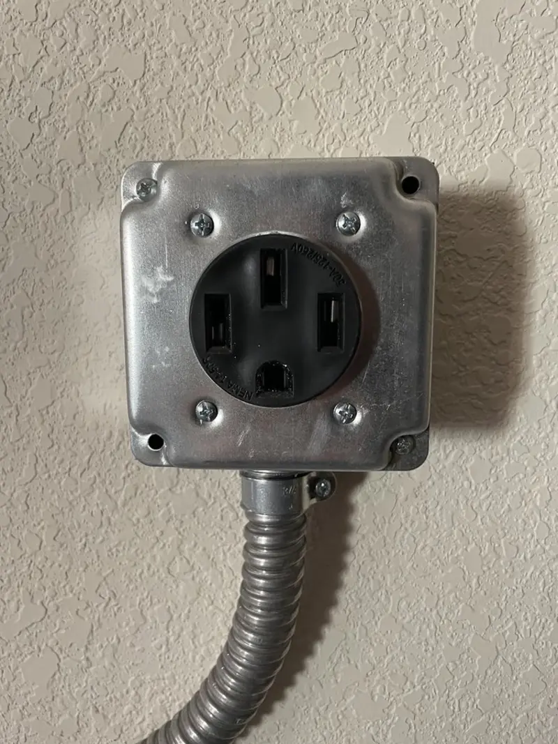 NEMA 14-50 outlet installed for Smart Home Electrical in Eliot